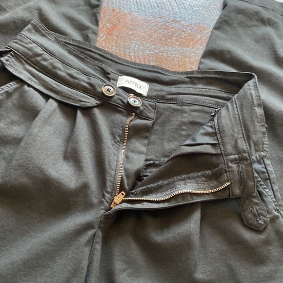 Pistola High-Waisted Pleated Trousers Black Size 27 - Picture 8 of 14